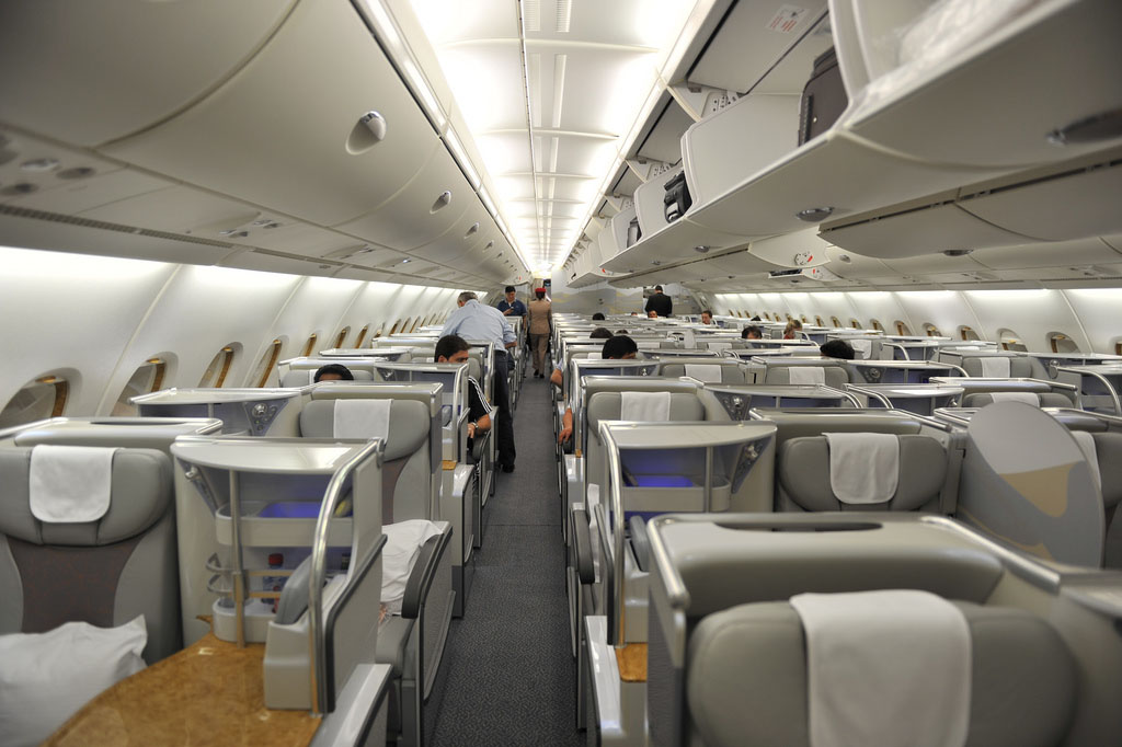 Emirates A380 Superjumbo business class