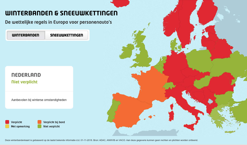 Waar in Europa zijn winterbanden en sneeuwkettingen verplicht3